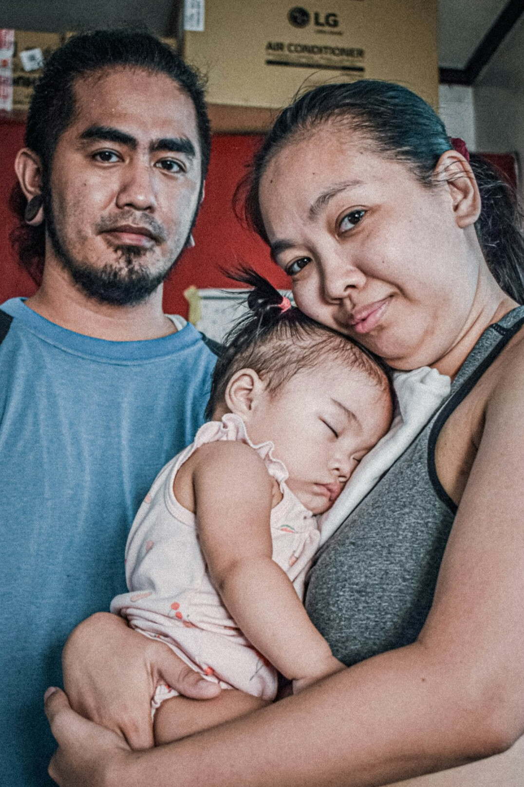 sad family at home