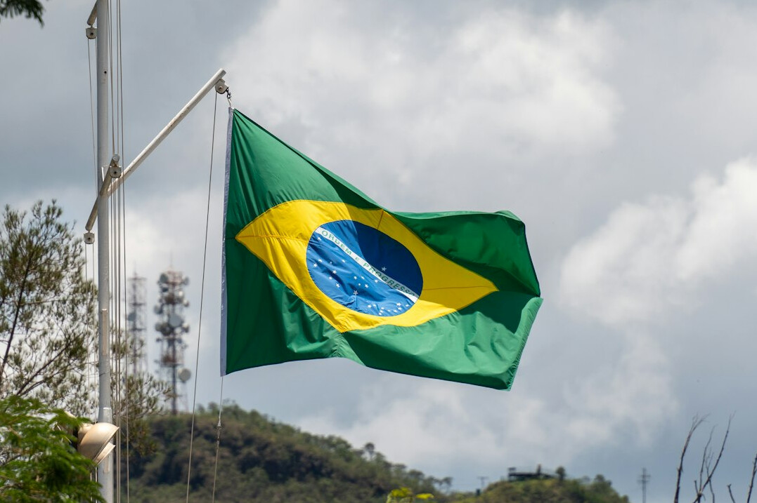 brazilian flag waving