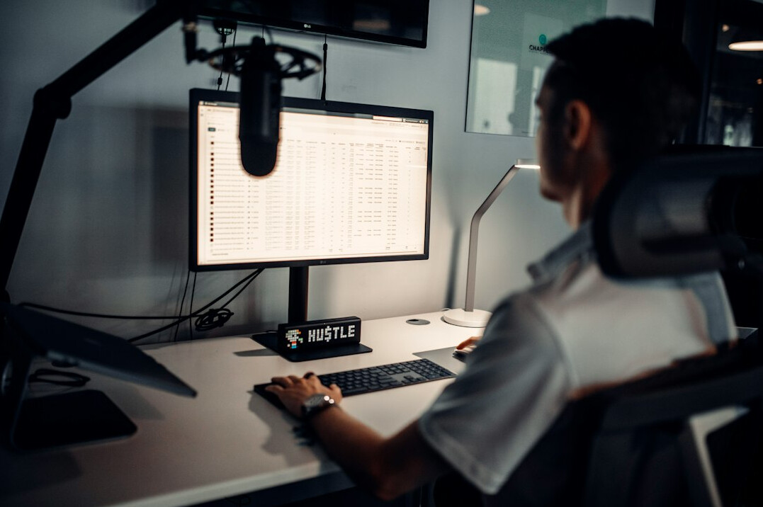 investigative journalist at desk